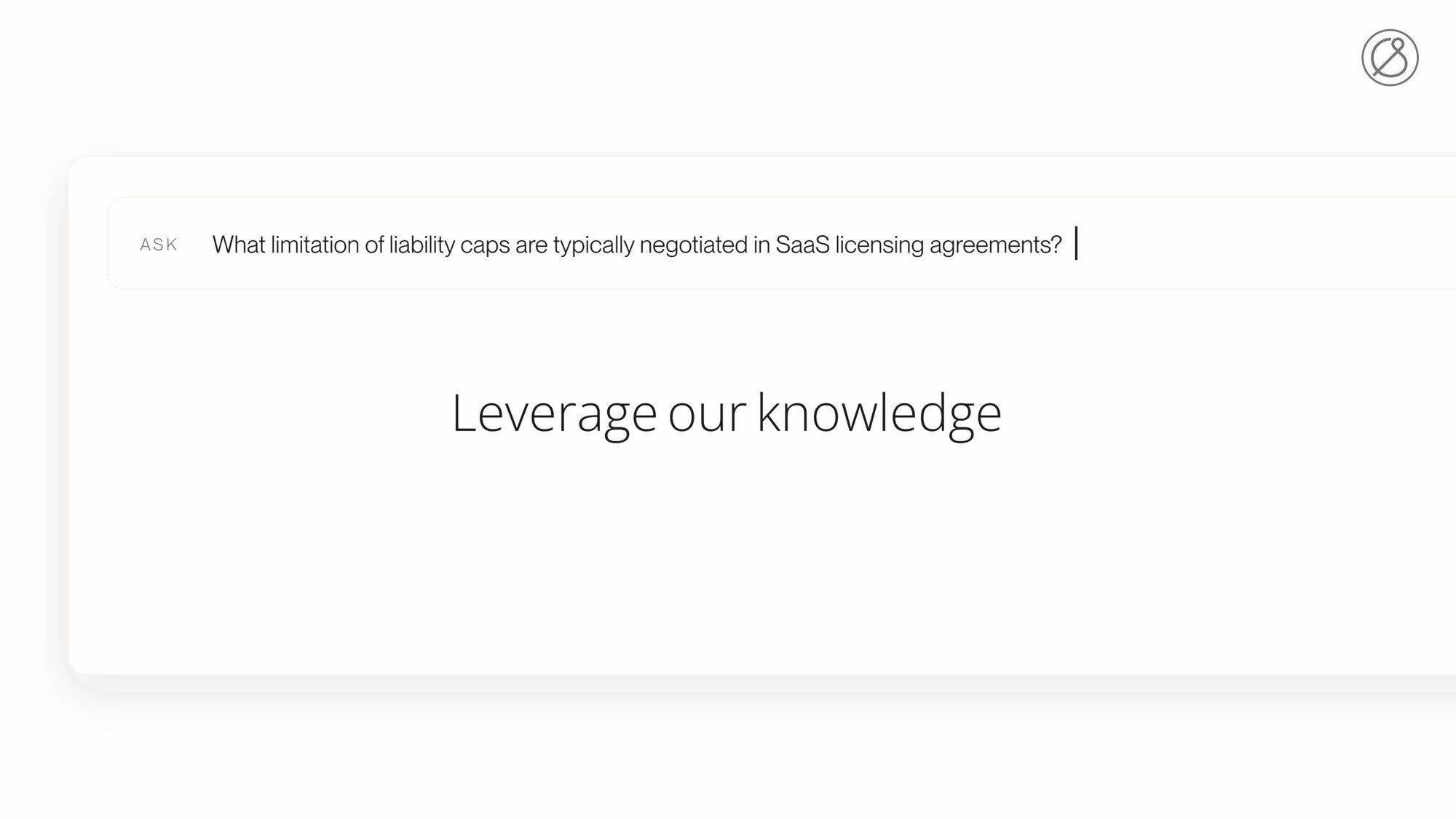 A frame from the film: "Leverage our knowledge", with a question typed into the portal.