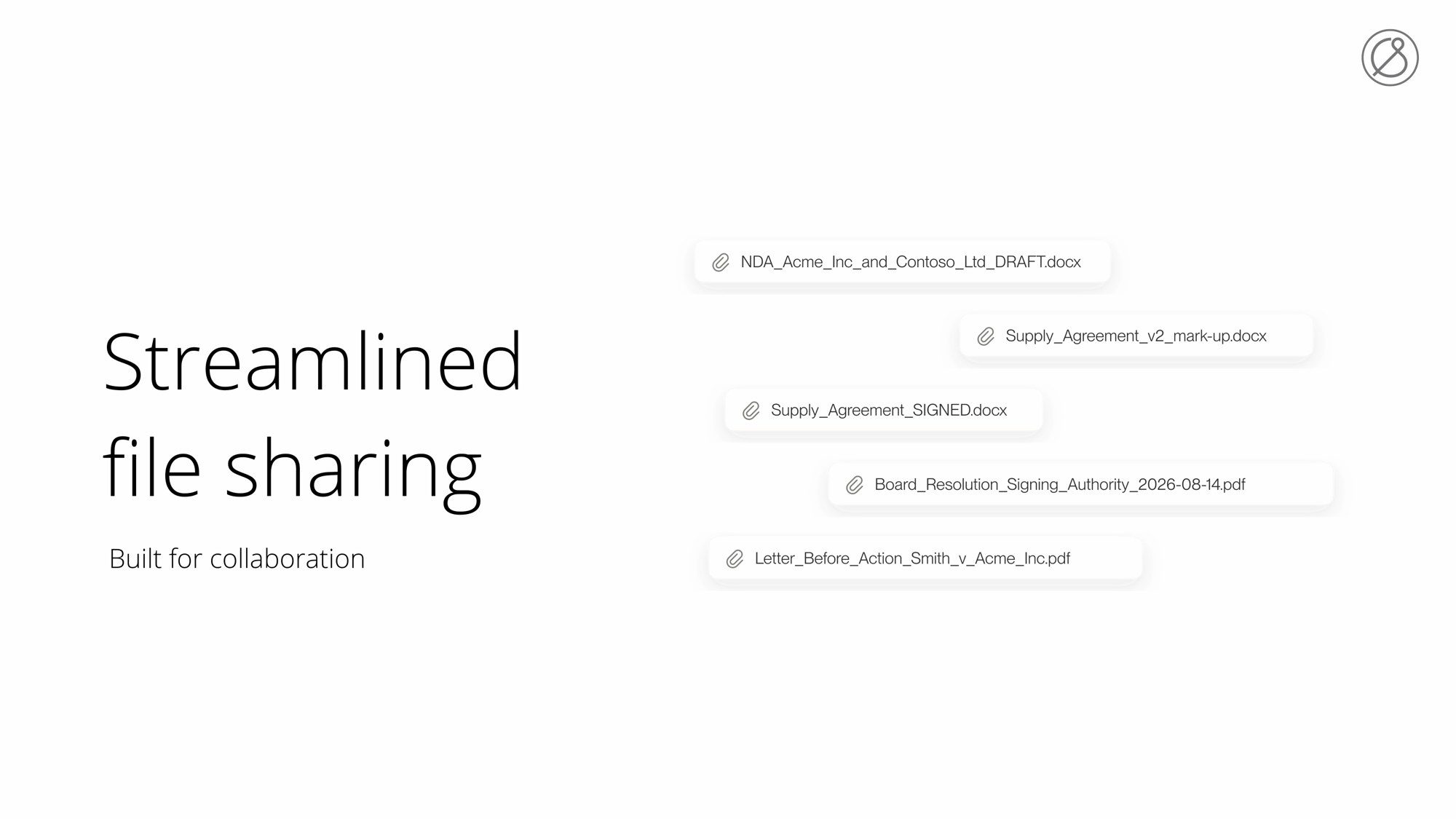 A frame from the film: "Streamlined file sharing, built for collaboration".
